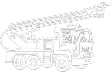 Coloriage Camion de pompier 01 – 10doigts.fr